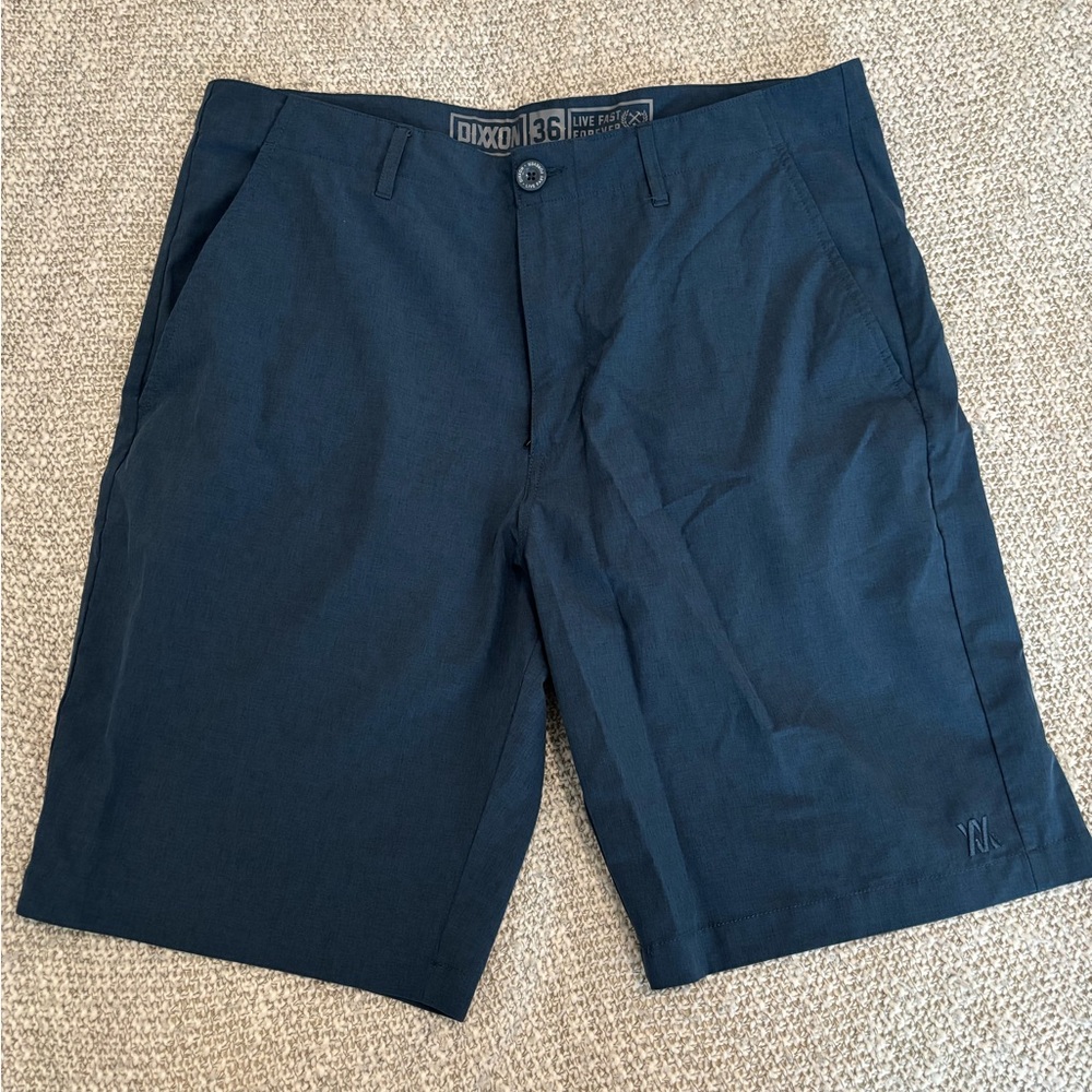 DIXXON Men's Dark Blue Flat Front Shorts